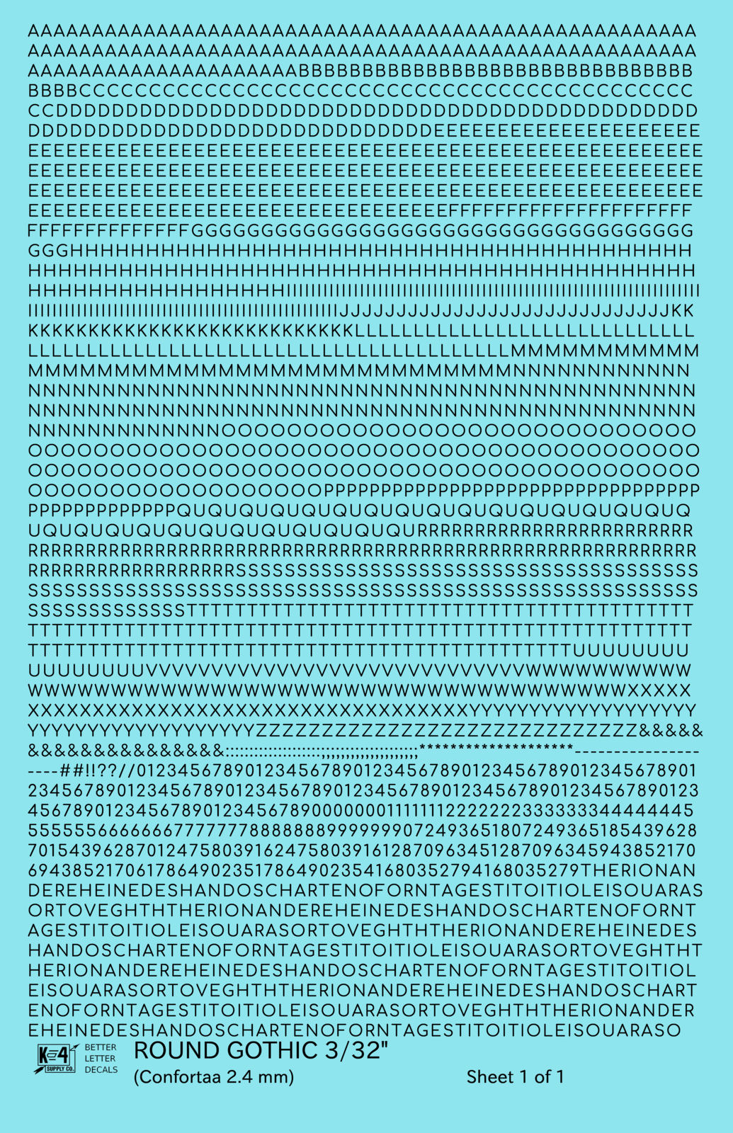 Round Modern Gothic Letter Number Alphabet
