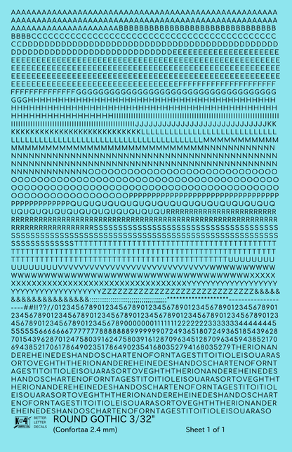 Round Modern Gothic Letter Number Alphabet