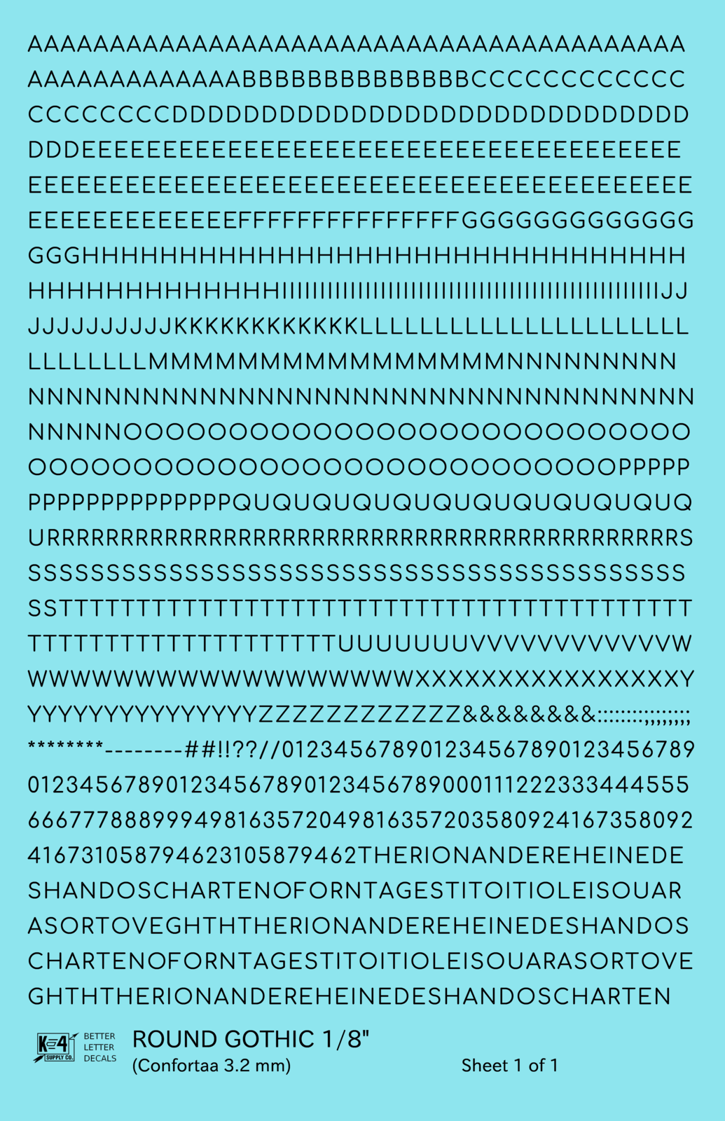 Round Modern Gothic Letter Number Alphabet