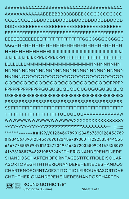 Round Modern Gothic Letter Number Alphabet