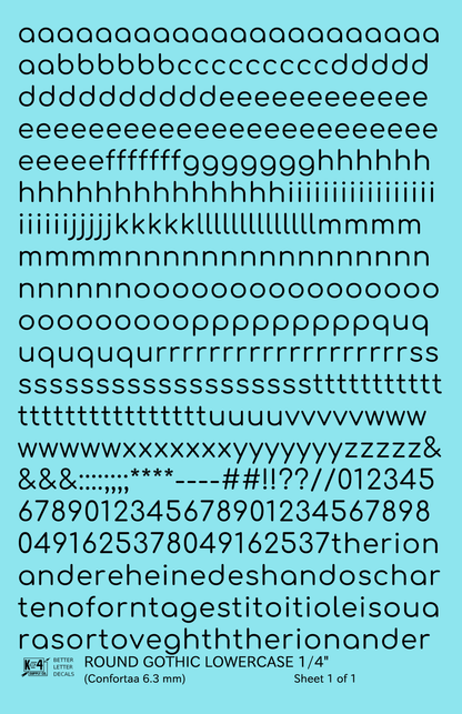 Lowercase Round Modern Gothic Letter Alphabet