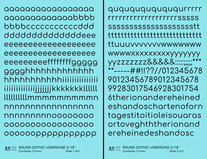 Lowercase Round Modern Gothic Letter Alphabet
