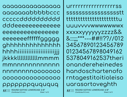 Lowercase Round Modern Gothic Letter Alphabet