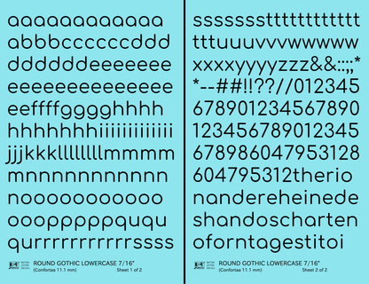 Lowercase Round Modern Gothic Letter Alphabet