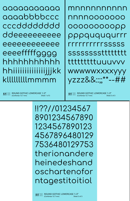 Lowercase Round Modern Gothic Letter Alphabet