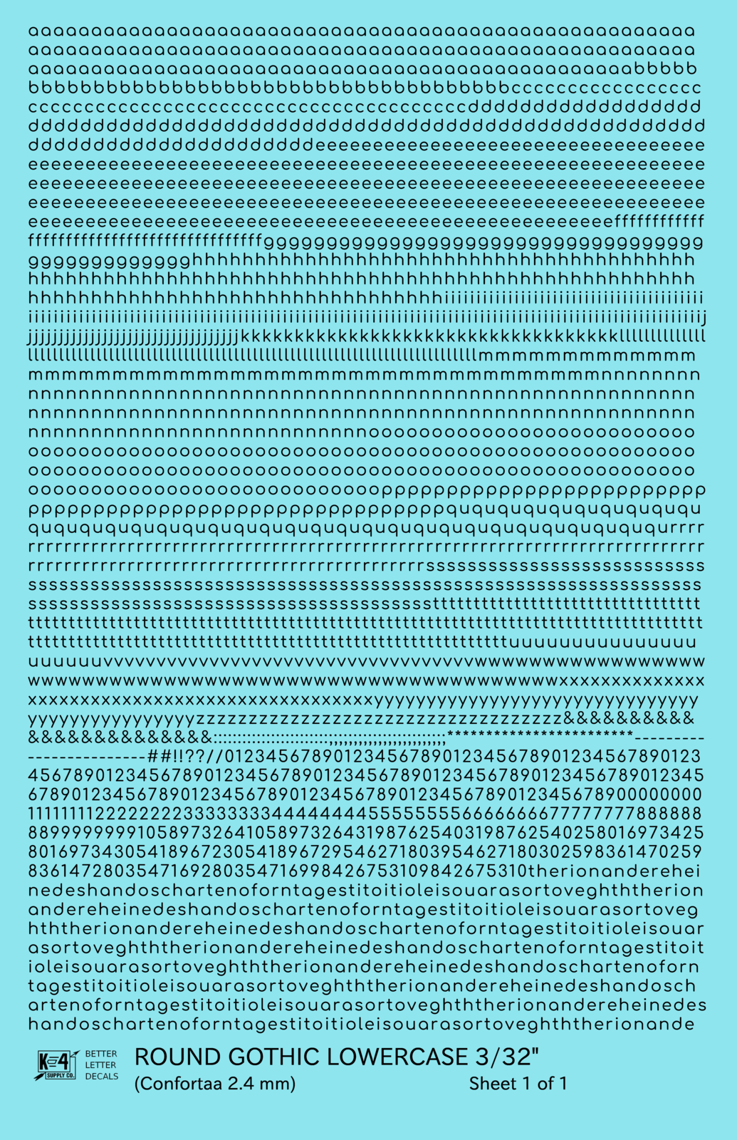 Lowercase Round Modern Gothic Letter Alphabet