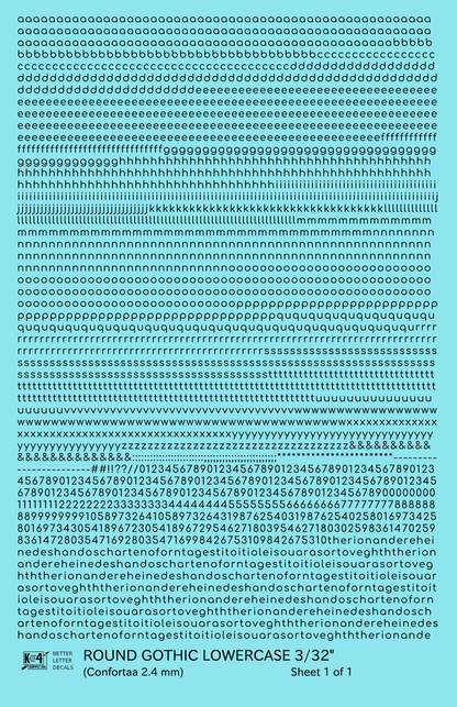 Lowercase Round Modern Gothic Letter Alphabet