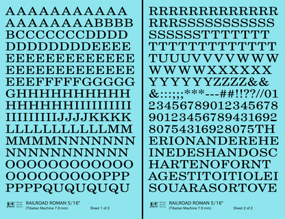 Railroad Roman Letter Number Alphabet