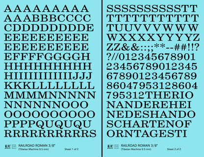 Railroad Roman Letter Number Alphabet