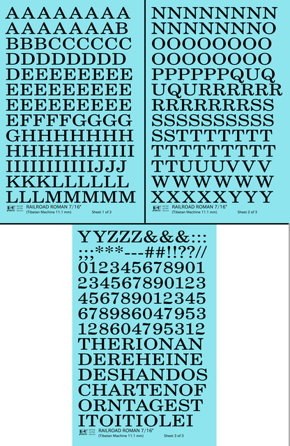 Railroad Roman Letter Number Alphabet