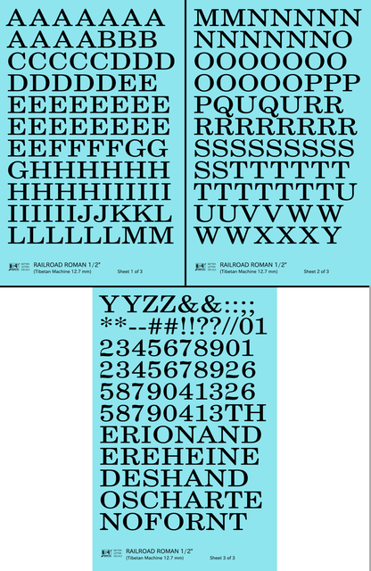 Railroad Roman Letter Number Alphabet