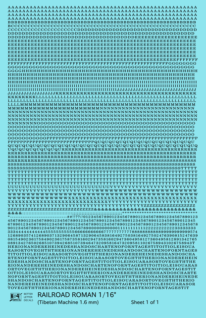 Railroad Roman Letter Number Alphabet