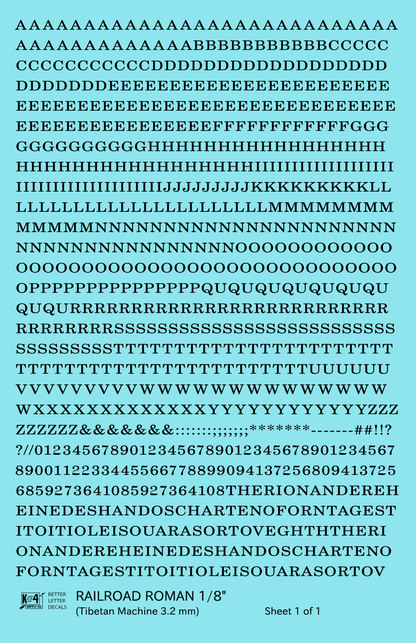 Railroad Roman Letter Number Alphabet