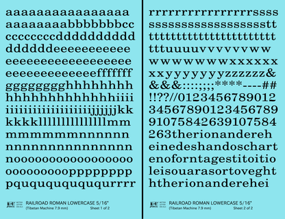 Lowercase Railroad Roman Letter Number Alphabet