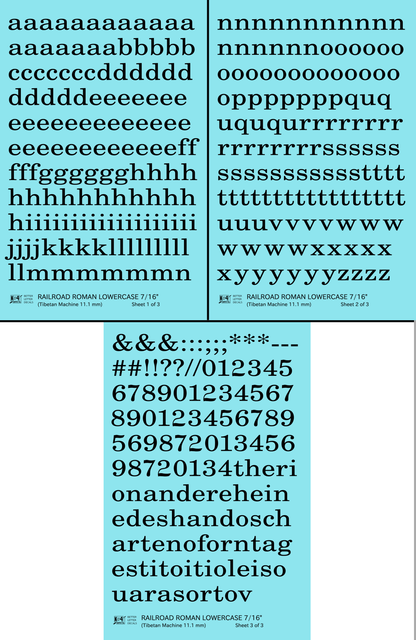 Lowercase Railroad Roman Letter Number Alphabet