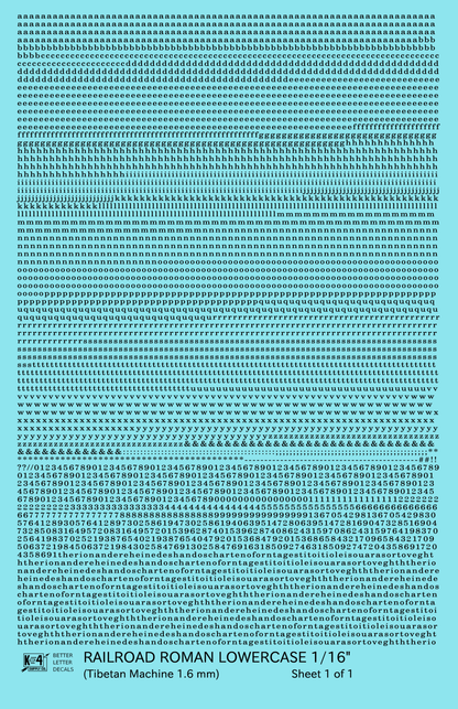Lowercase Railroad Roman Letter Number Alphabet