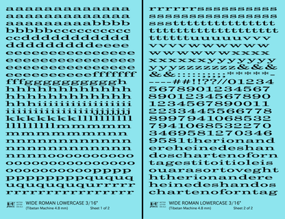 Lowercase Wide Roman Letter Number Alphabet