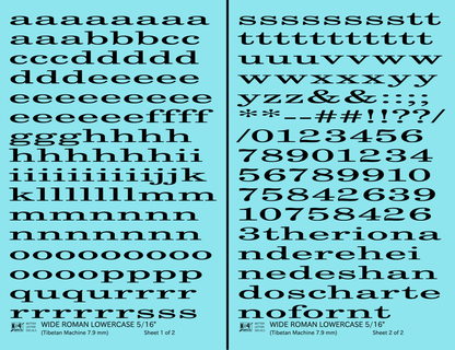 Lowercase Wide Roman Letter Number Alphabet