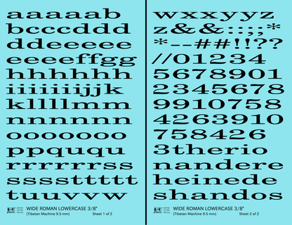 Lowercase Wide Roman Letter Number Alphabet