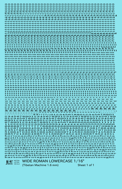 Lowercase Wide Roman Letter Number Alphabet