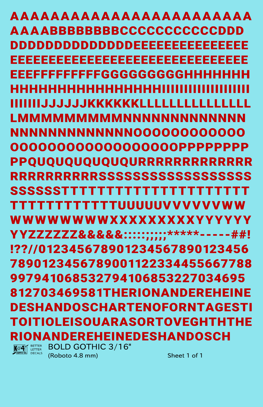Bold Gothic Letter Number Alphabet