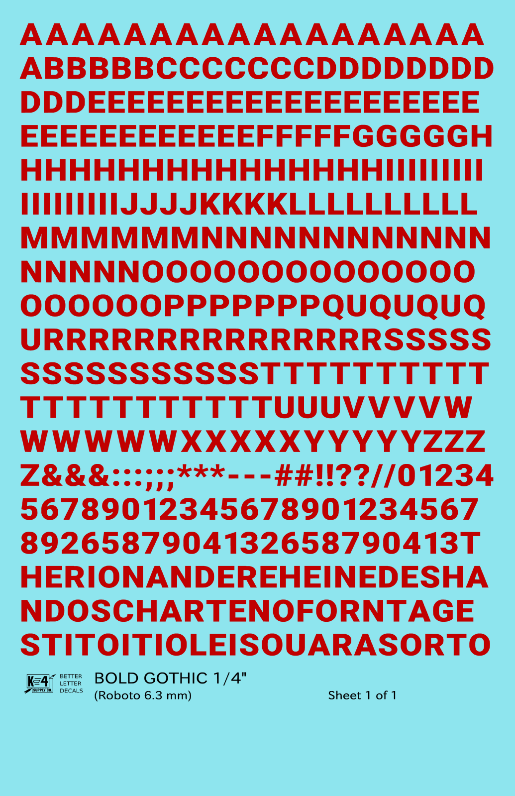 Bold Gothic Letter Number Alphabet