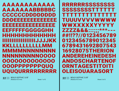 Bold Gothic Letter Number Alphabet