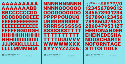 Bold Gothic Letter Number Alphabet