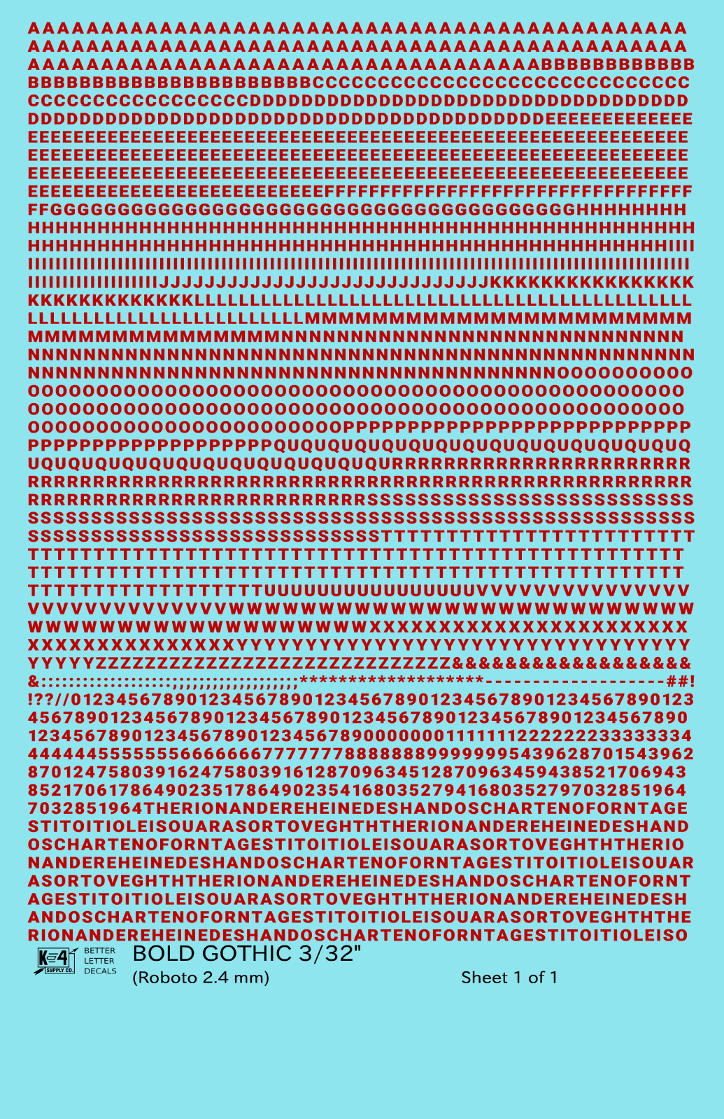 Bold Gothic Letter Number Alphabet