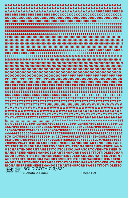 Bold Gothic Letter Number Alphabet
