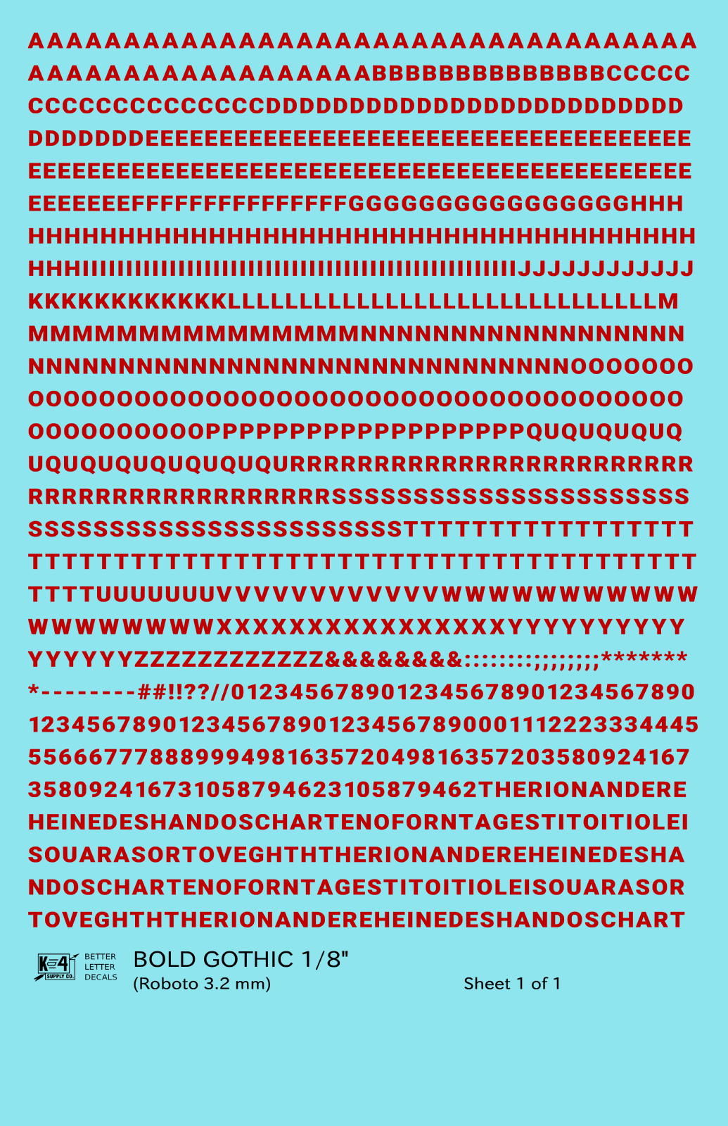 Bold Gothic Letter Number Alphabet