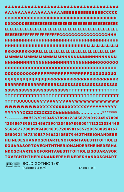Bold Gothic Letter Number Alphabet