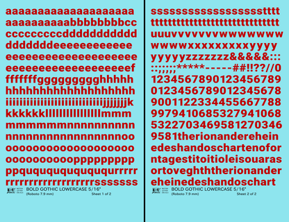 Lowercase Bold Gothic Letter Number Alphabet