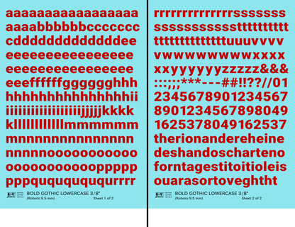Lowercase Bold Gothic Letter Number Alphabet