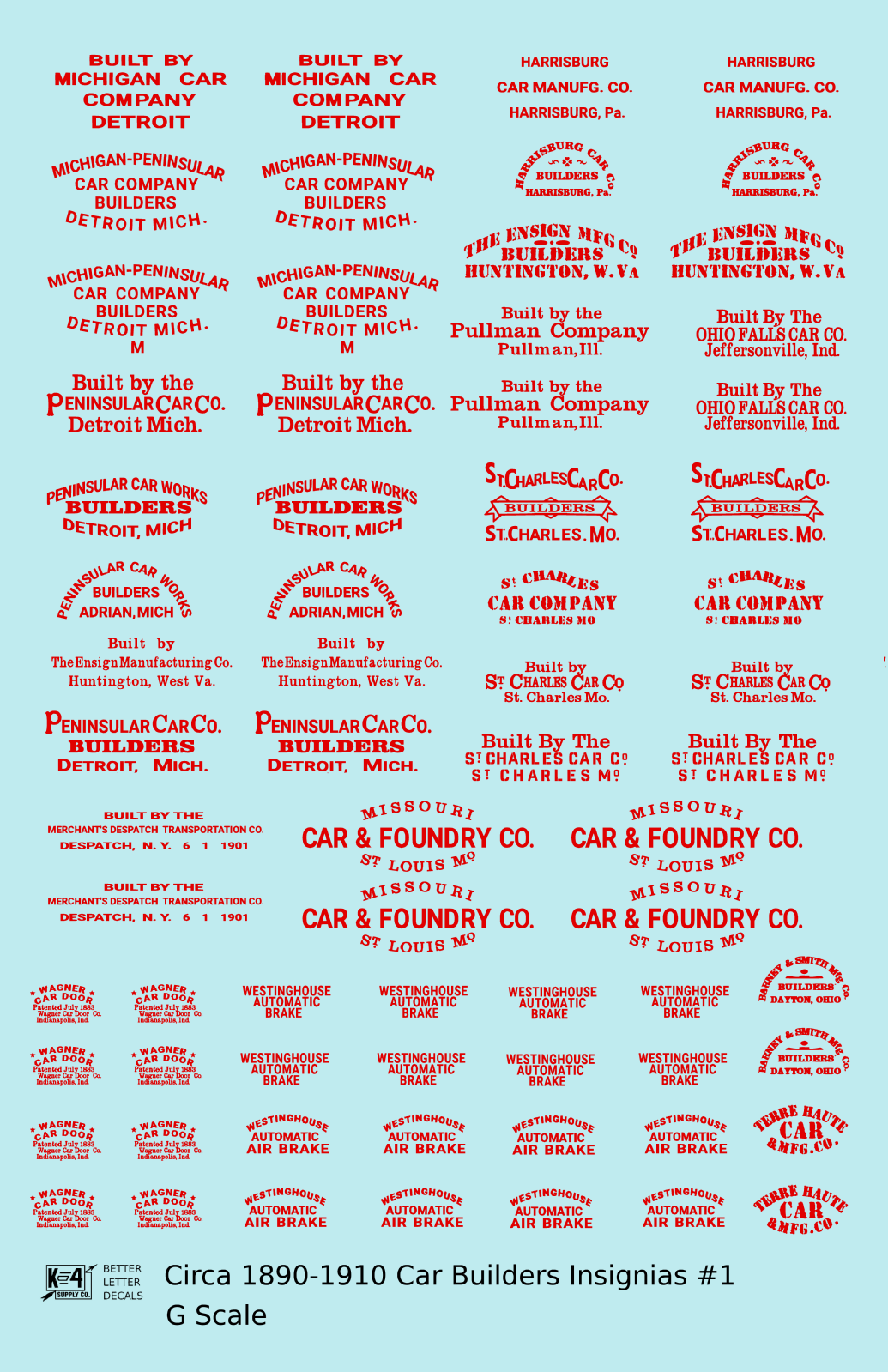1900 Era Various Car Builder Insignias