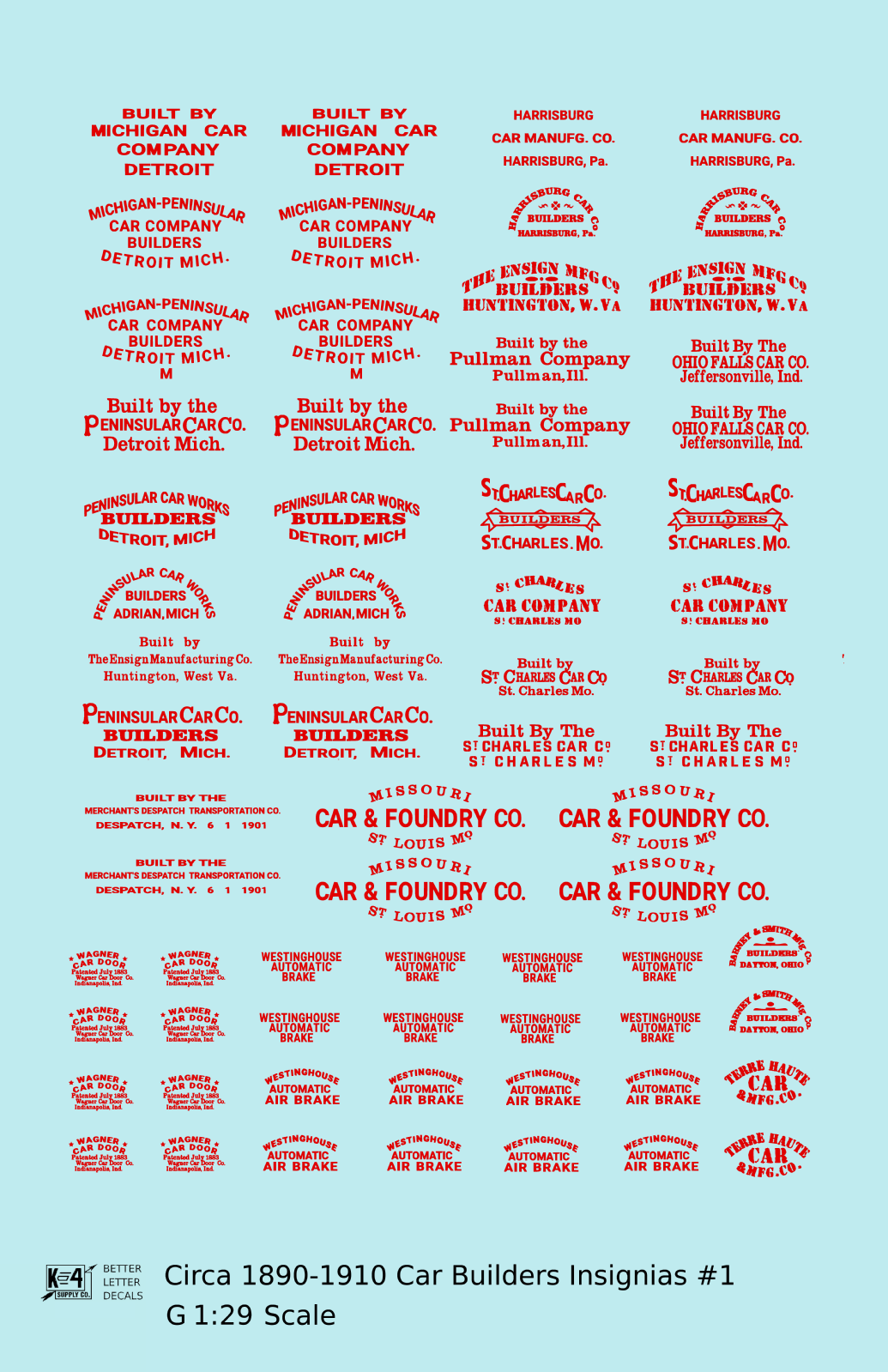 1900 Era Various Car Builder Insignias