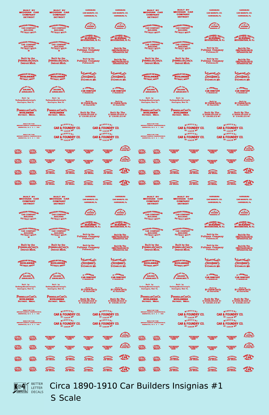 1900 Era Various Car Builder Insignias