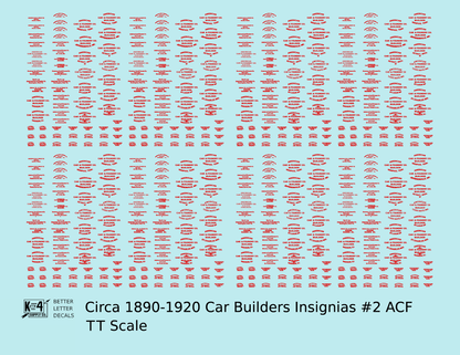 1900 Era ACF Car Builder Insignias
