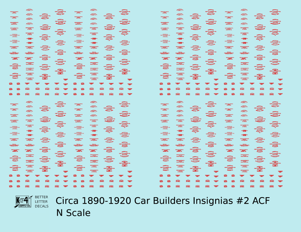 1900 Era ACF Car Builder Insignias