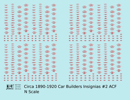 1900 Era ACF Car Builder Insignias