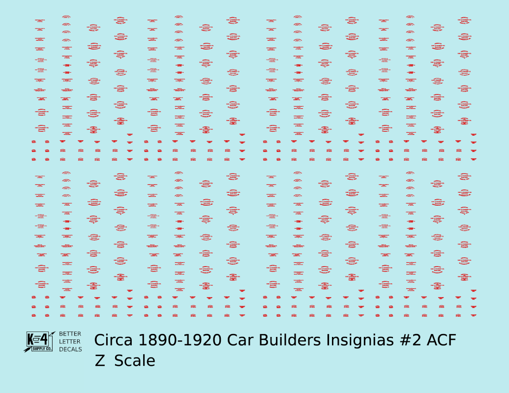 1900 Era ACF Car Builder Insignias