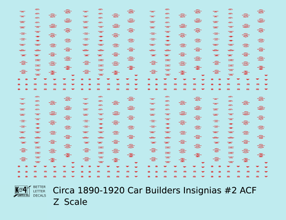 1900 Era ACF Car Builder Insignias
