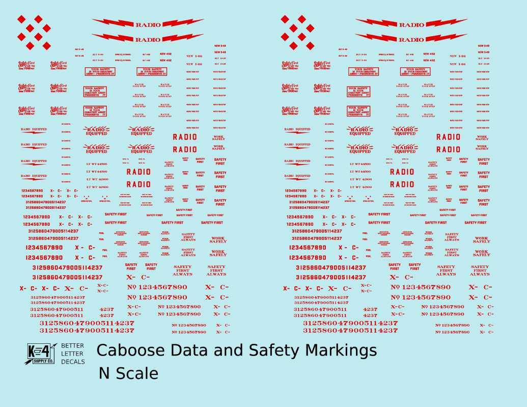 Caboose Data and Markings