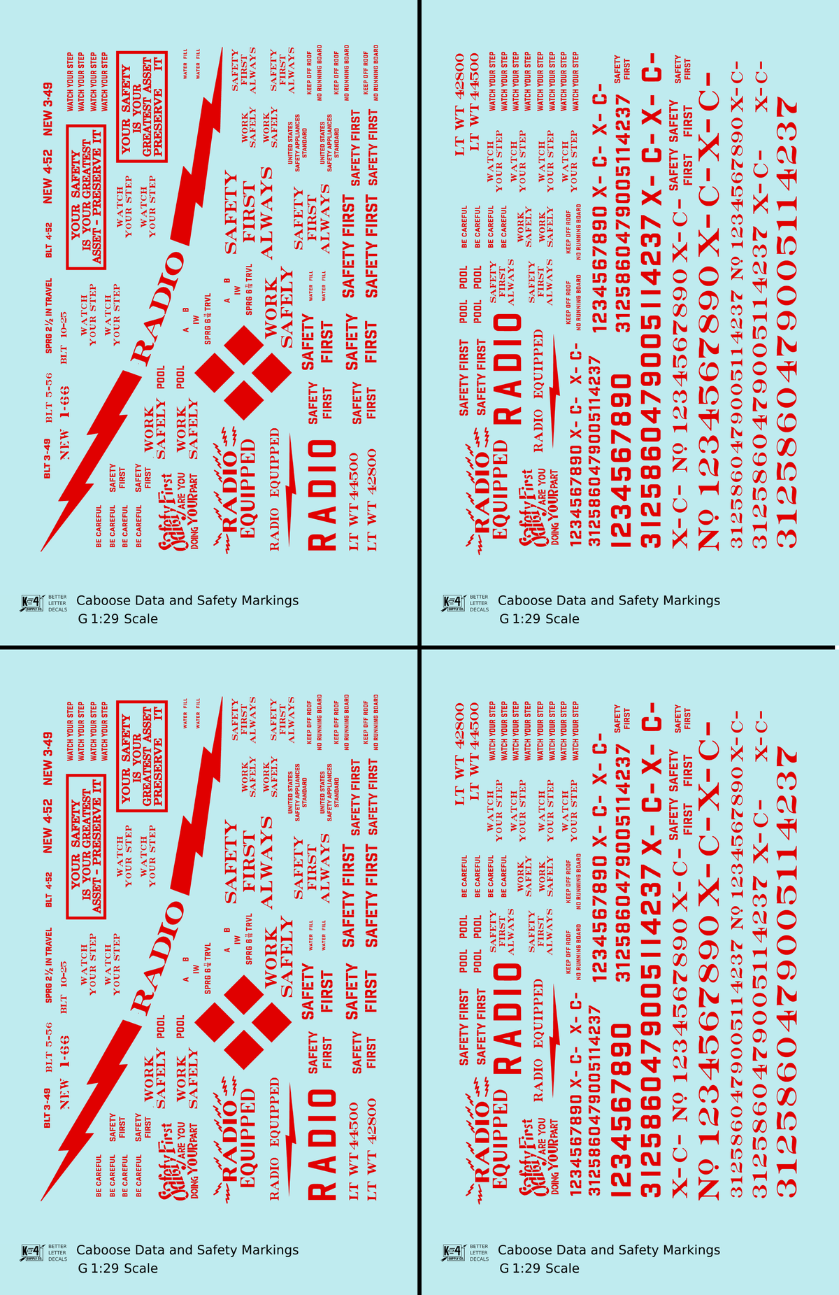 Caboose Data and Markings