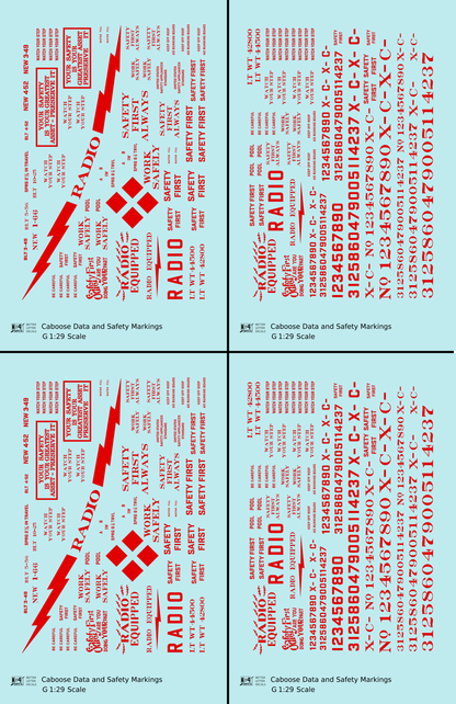 Caboose Data and Markings