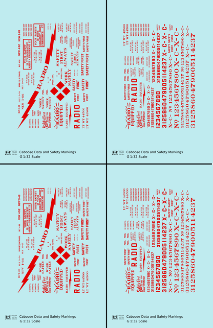 Caboose Data and Markings