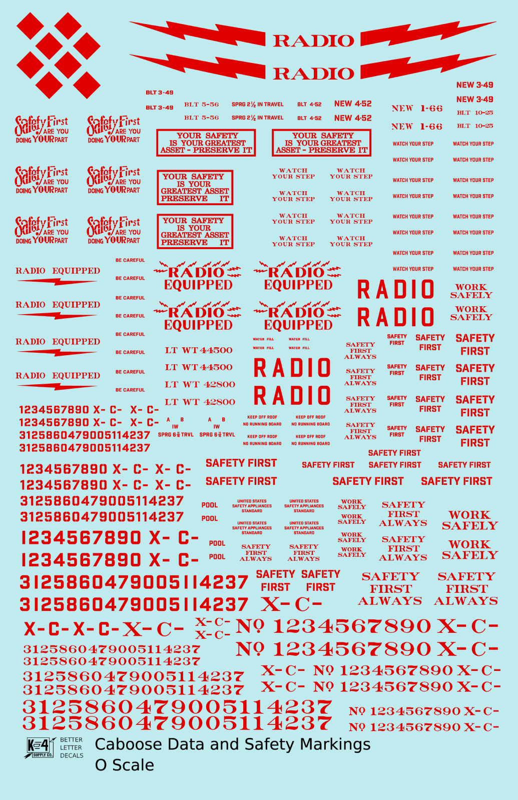 Caboose Data and Markings