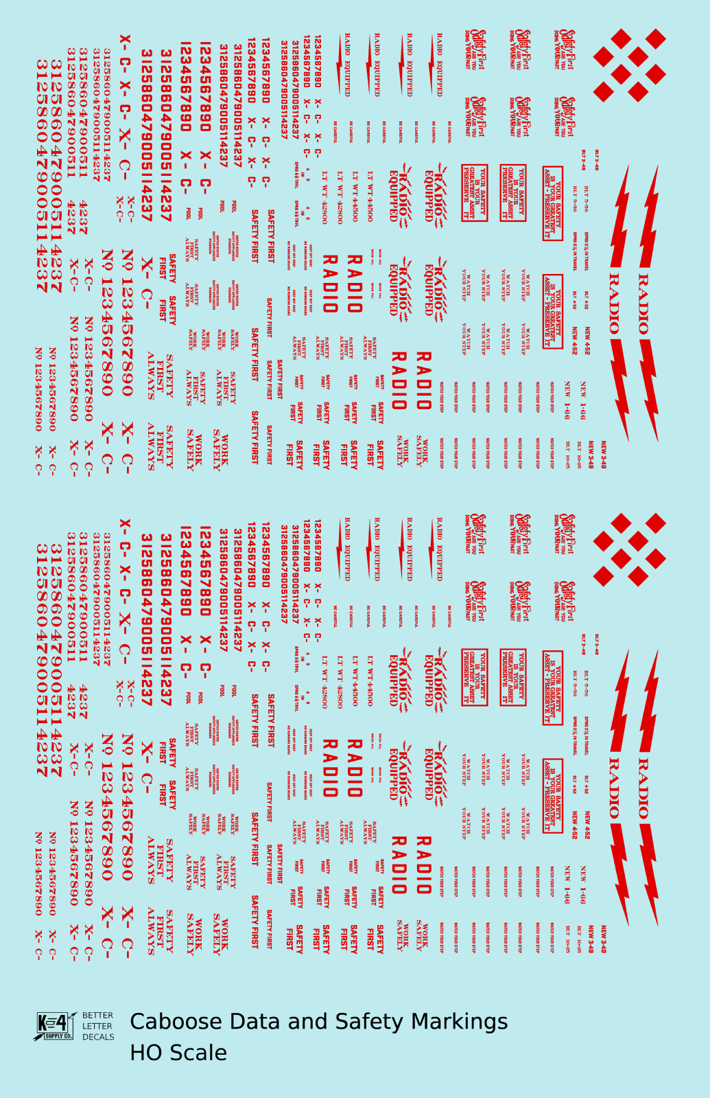 Caboose Data and Markings