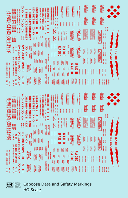 Caboose Data and Markings