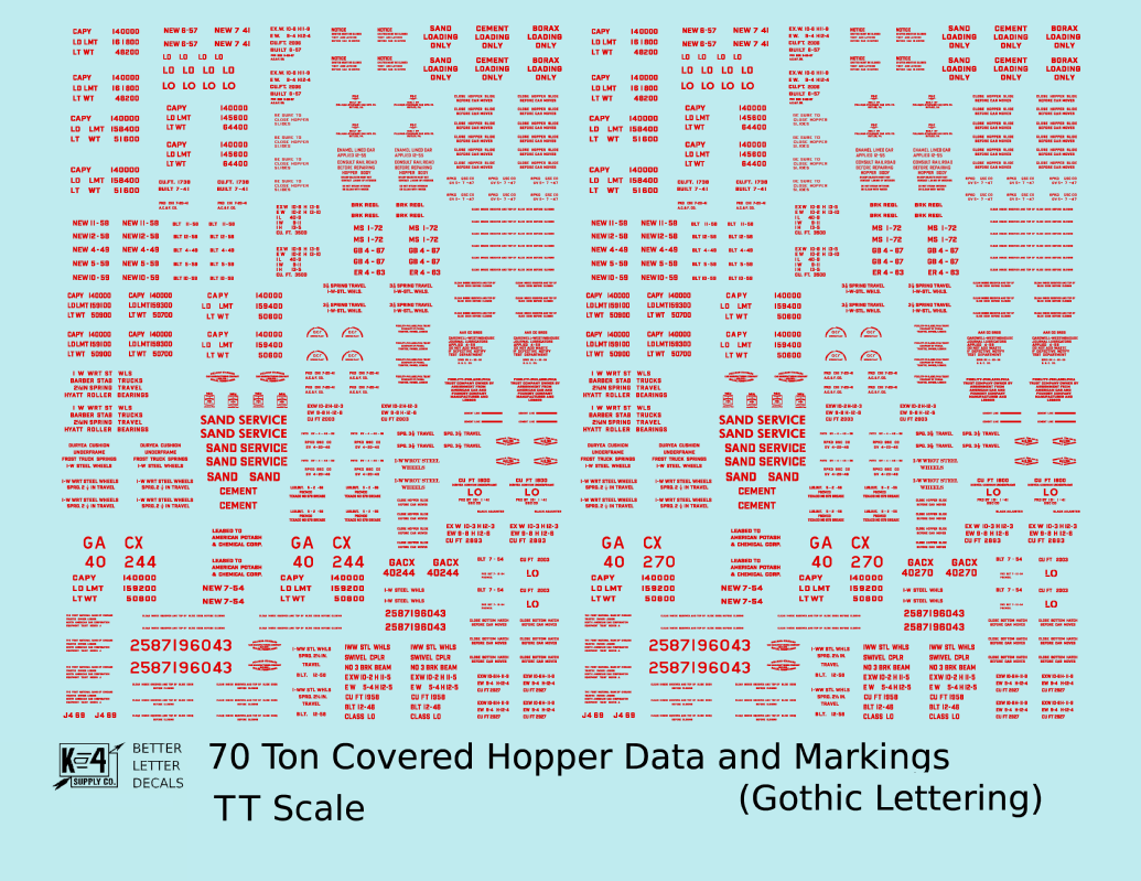 Dimensional and Weight Data 70 Ton Covered Hopper Gothic Font